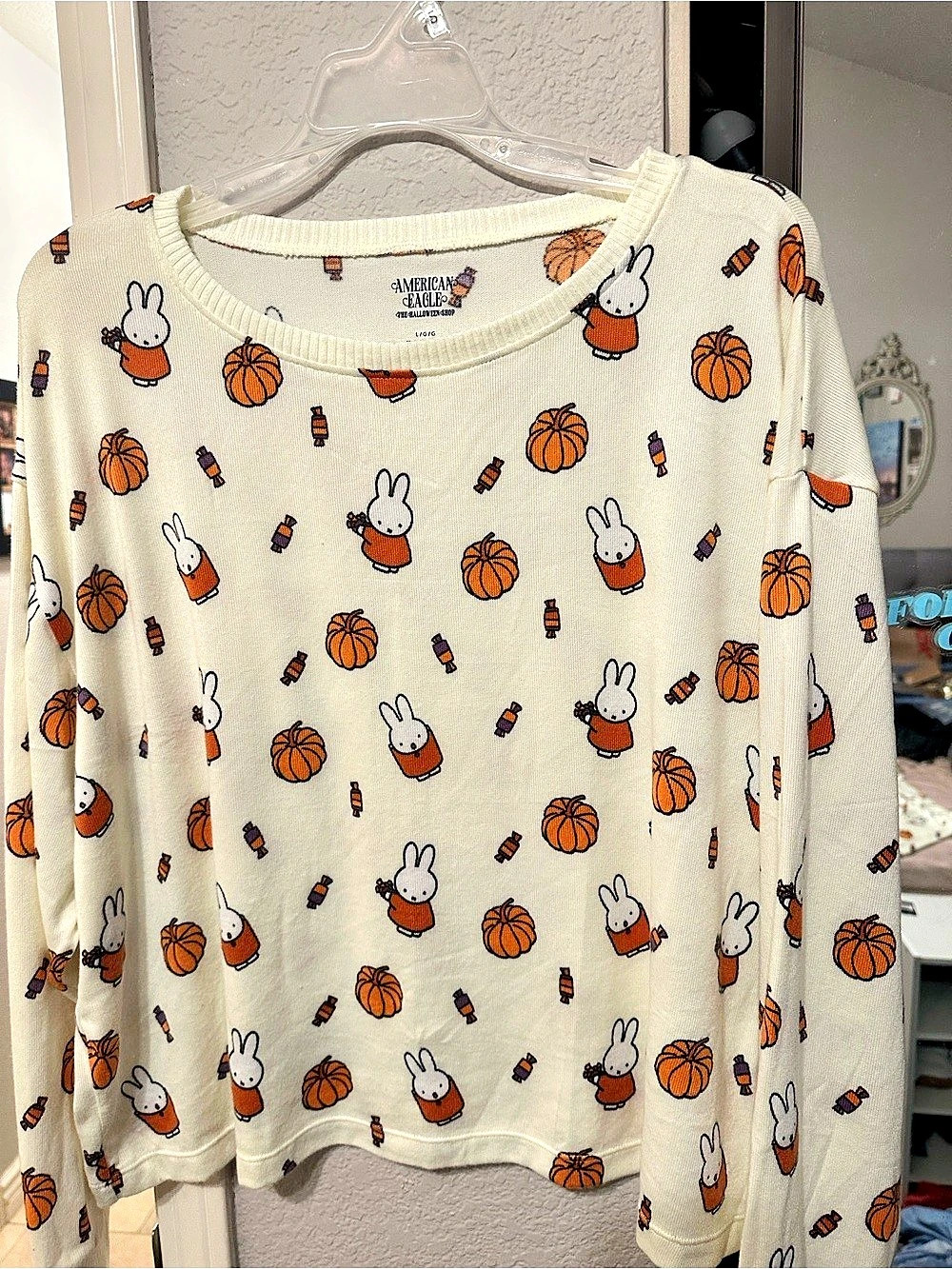 American Eagle AE x Miffy Halloween Shop Halloween Graphic Long Sleeve Cream